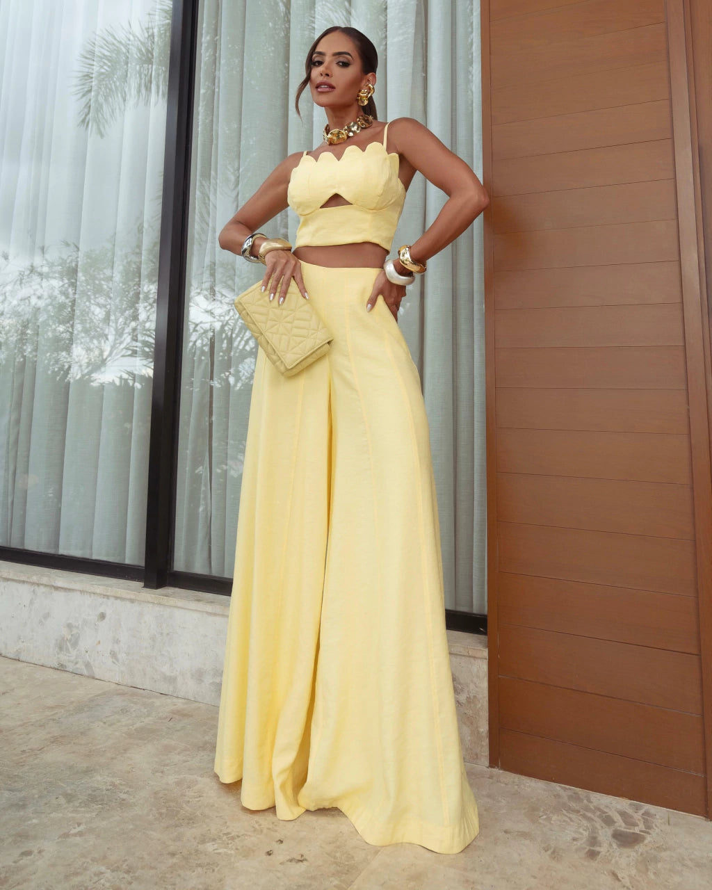Conj. Gabi Amarelo Jeans